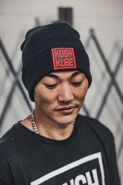 Image of Kush Kube Hat Beanie (Black and Red)